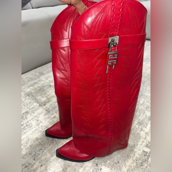 Givenchy Red Heeled Boots - Picture 4 of 6